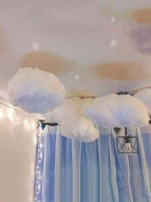 人造白色3d雲朵diy裝飾道具,適用於生日派對、舞台、窗戶、婚禮、天花板、室內商場裝飾 - 白色 - 查看 3