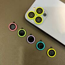 Conjunto de 3 protectores de lentes de cámaras a prueba de golpes y coloridos compatibles con iPhone 12, 13, 14 y 15 Pro Max - Verde - Ver 7