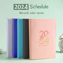 2024 Công cụ lập kế hoạch hàng ngày Quyển sổ Với A5 chất liệu da PU Che phủ , Tiếng Anh Ngôn ngữ , Trường học Chương trình nghị sự , Hộp đựng , Quân nhu , Văn phòng phẩm - Hồng - Xem 9