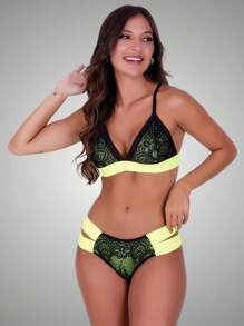 Women Bra & Panty Sets - 黃色 - 查看 1