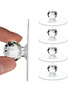 8/10/20入組圓形自粘吸盤手柄,不需鑽孔即可安裝於櫥櫃 - 無色 - 查看 1