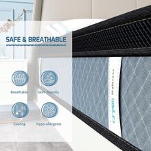 Queen Mattress 10" Memory Foam Mattress With Innerspring Hybrid Mattress In A Box Pressure Relief & Supportive - Blue - View 6