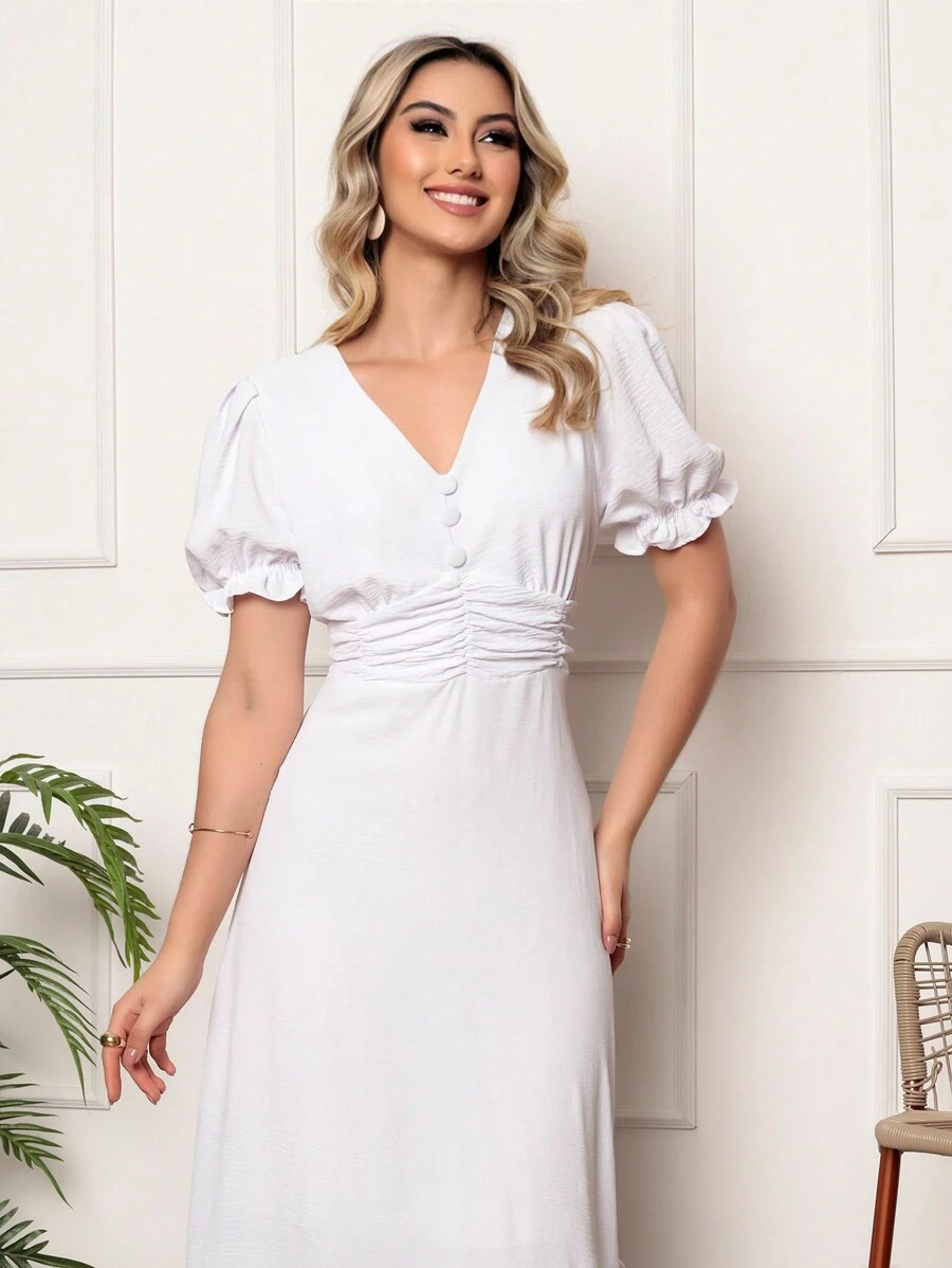 Women Dresses - 白色 - 查看 1