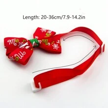 1只寵物聖誕節蝴蝶結項圈,可調節長度,隨機多種顏色 - 彩色 - 查看 7