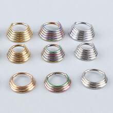 New Arrival Stainless Steel Nose Ring, Three To Five-Layered Gold Tone Body Piercing Jewelry, Horn-Shaped Multiple Layer Stainless Steel Stud Earrings With Clasp, Popular In Europe And America - Multicolor - View 3