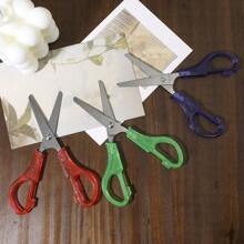 Scissors With Scale, Safe Office Scissors, Ruler Scissors, Student Diy Handicraft Scissors - Blue - View 4