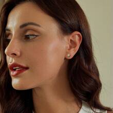 1對925純銀經典球型耳針,優質白金鍍層,防過敏,適合女性,3種尺寸:5mm、8mm、10mm - 銀色 - 查看 2