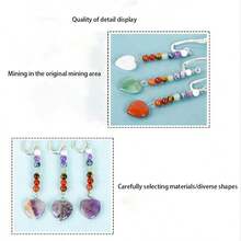 天然水晶多彩心形掛飾羽毛書籤,創意禮物,給同學,情人節,圖書館,方便閱讀 - 紫色 - 查看 6