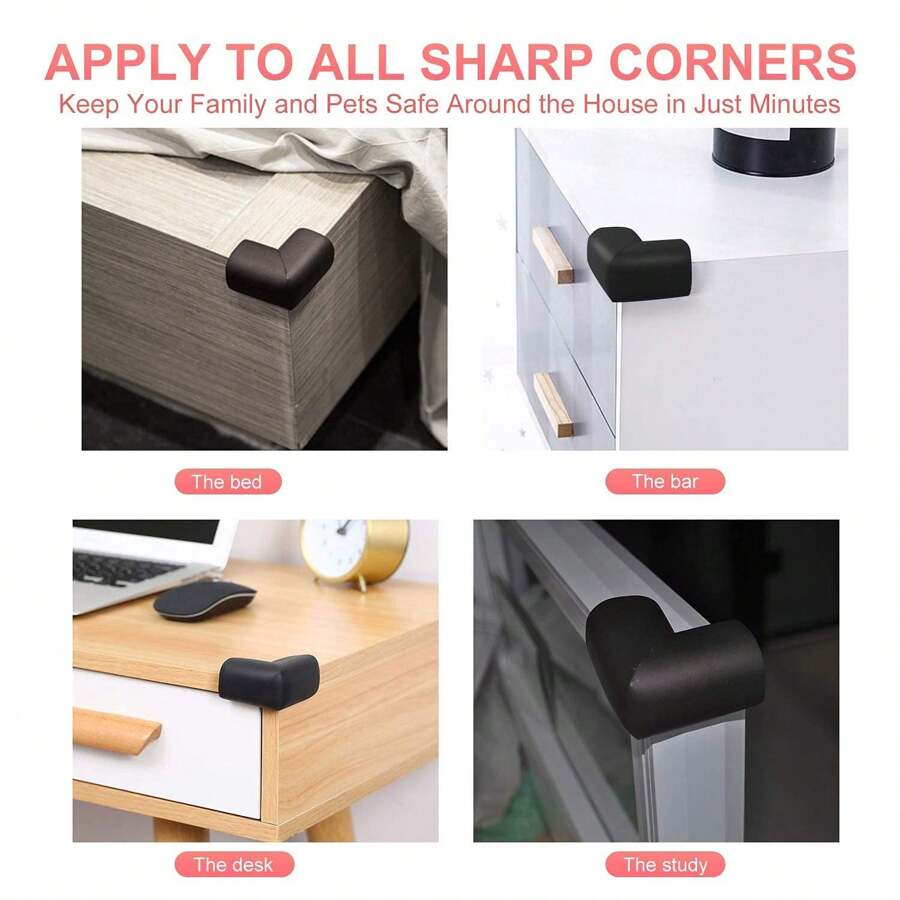 Table Corner Guards 10 Pack, Black Protects Your Baby/Child From