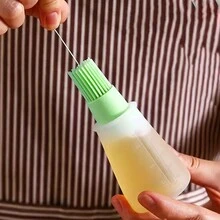 1入組帶蓋及刻度的矽膠烤肉用油刷瓶,有現貨的帶蓋矽膠油刷容器,適用於燒烤的廚房用具 - 綠色 - 查看 4
