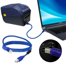 Cable Para Impresora USB Macho Tipo A-B, Para Proyector, Escaner, Multifuncional Extensión Universal De Calidad Laptop PC - Azul - Ver 2