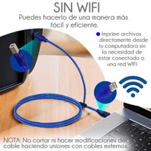Cable Para Impresora USB Macho Tipo A-B, Para Proyector, Escaner, Multifuncional Extensión Universal De Calidad Laptop PC - Azul - Ver 8