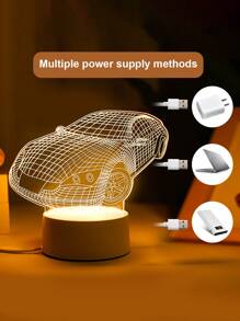 New And Unique 3d Night Light Christmas Led Warm Light Usb Socket With Switch Bedside Lighting - White - View 3