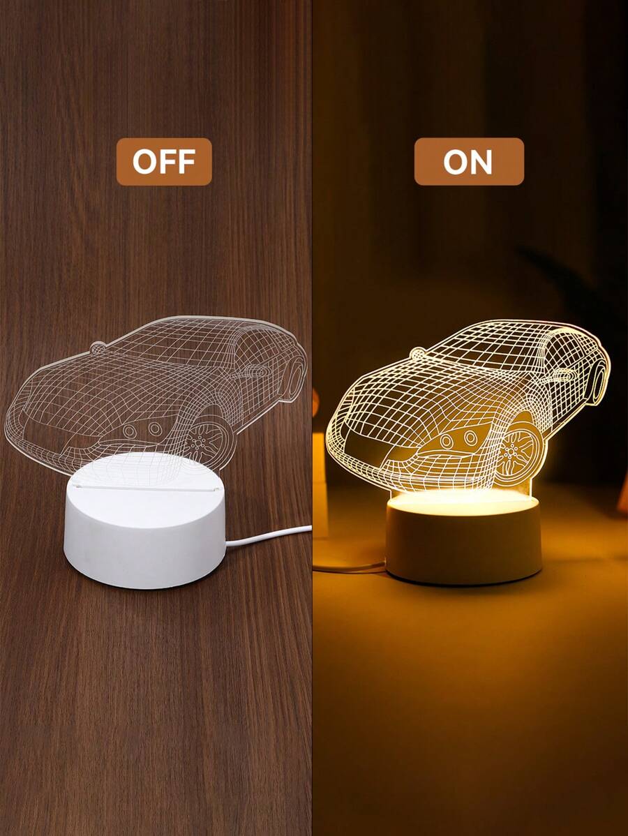 New And Unique 3d Night Light Christmas Led Warm Light Usb Socket With Switch Bedside Lighting - White - View 1