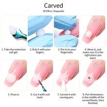 XEIJAYI 1瓶固體建造者凝膠指甲,延伸硬質指甲凝膠,無粘手指甲雕塑凝膠,丙烯酸擴展指甲凝膠用於指甲藝術 - 白色 - 查看 4