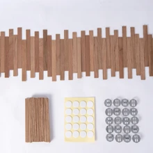 40 piezas Mechas de vela sin humo de madera de cerezo - Larga duración de la llama de la mecha de madera - Quema fácilmente, núcleos de vela naturales con 20 piezas de soporte y 20 piezas de punto de pegamento - Albaricoque - Ver 6