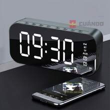 Reloj Despertador Digital Con Bocina Bluetooth Y Radio Fm - Negro - Ver 8