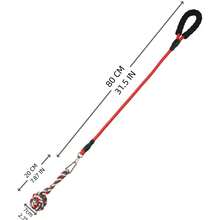 极具吸引力的 2 件宠物互动拔河绳玩具，配有磨牙咀嚼球尼龙牵引绳 - 为狗狗带来持久乐趣，室内/室外小型宠物玩具，供娱乐和锻炼 - 价格实惠、持久耐用且获得狗狗认可！ - 紅色 - 查看 4