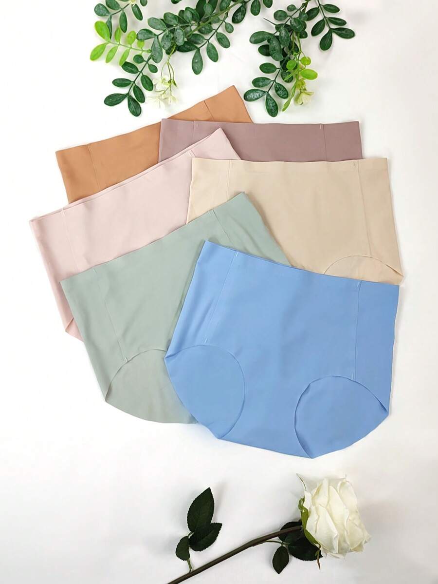 Pack Of 4 Pieces Of Briefs, Soft And Comfortable Cotton Fabric Panties For Women Random Colors - 彩色 - 查看 1