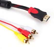 Cable  a RCA macho a macho, Cable Componente de audio y video, adaptador convertidor, 1.5M - Negro - Ver 3