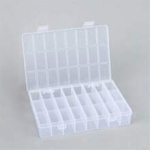 1pc Transparent Pp Plastic Storage Box With 24 Fixed Grids For Beads, Sequins, Jewelry With Card Slot