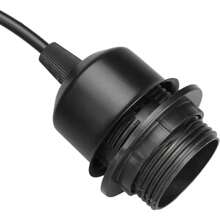 Led燈泡吊燈配件,3000k暖光/ 6500k白光,e27螺紋燈座懸掛吊燈配件套件帶鎖環,100cm彈性電纜黑色金屬自組吊燈 - 黑色 - 查看 2