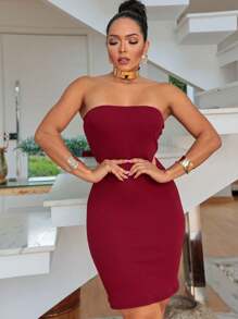 Women Dresses - Màu Đỏ Sâu - Xem 3