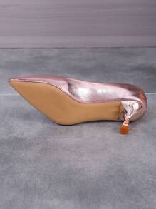 Women's Fashion Elegant Pink Pointed Toe 6cm Low Heels - Pink - View 6