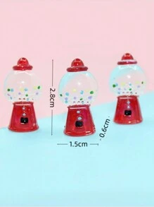 10入組可愛樹脂糖果機設計diy珠寶配件,仿真奶油餡口香糖糊裝飾手機殼與文具盒 - 紅色 - 查看 2