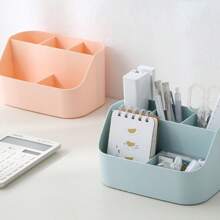 1 Caja De Almacenamiento De Escritorio Dividido, Mesa De Café Minimalista, Estante De Almacenamiento De Control Remoto, Artículos De Papelería Universitaria, Artículos Varios, Caja De Clasificación De Maquillaje - Azul - Ver 7