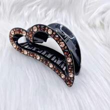 1 件簡單髮夾髮夾髮夾,大尺寸心形髮夾成人新穎頭飾,優雅水鑽髮飾 - 香檳色 - 查看 5