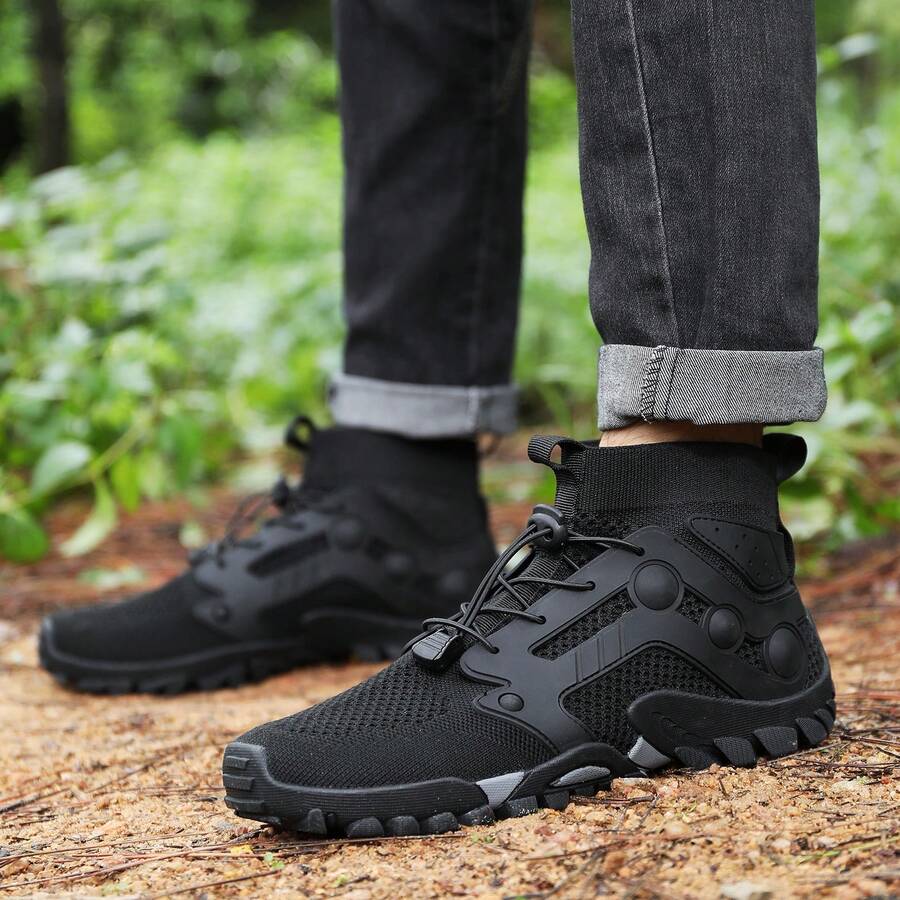 Men's Casual Sports Shoes, Anti-Slip Socks Shoes, Climbing Shoes - Black - View 1