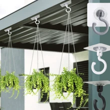 2 cái/5 cái Trần nhà Đã gắn Xoay Cái móc , 360 ° có thể xoay Lưu trữ , Thuận tiện , Khoan , Mạnh mẽ Ổ đỡ trục Dung tích , Tiết kiệm không gian , Tường & Móc treo , Linh hoạt Và Nhiều hướng - trắng - Xem 1