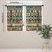 1塊窗簾板/2塊咖啡色窗簾,圖案印花,廚房窗簾,半遮光,元素,公寓裝飾,適用於廚房、宿舍、學習辦公室、客廳家居裝飾 - 幾何圖案 - 查看 9