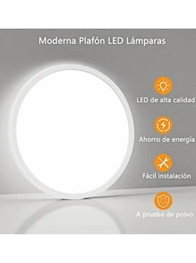 Lampara de Techo LED de Montaje Empotrado 30cm, 3 Modos de Iluminación 3000k/4000k/6000k Regulable, Redonda Plafon Modernas Para Interior 36W 5000 Lúmenes para Pasillo, Sala, Cocina - 3 colores - Ver 5