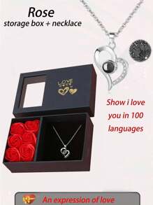 1pc Artificial Rose Flower With 1pc Box, Modern Artificial Flower Box Gift For Friends - Black - View 1