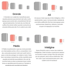 Refil Pautado Cinza com Linhas Brancas 90g ou 120g para Caderno Inteligente | Tamanho Inteligine, A5, Médio ou Grande | Folhas com Linhas Pauta Branca| Refil para Caderno de Discos | Papel para Caderno Reposicionável | Folha Cinza com Linhas Brancas | Gramatura Alta | Original Oficial - Grande 90g - Visão 5