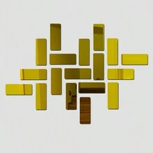 18件時尚鏡子裝飾牆貼長方形diy組合壓克力材質立體鏡子牆貼套組適合現代客廳臥室使用 - 金色 - 查看 6