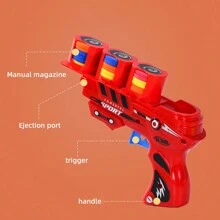 1入柔軟子彈快速射擊器飛碟發射器，EVA橡膠子彈，互動家庭遊戲，兩人決鬥玩具，完美禮品和家庭娛樂，新年遊戲