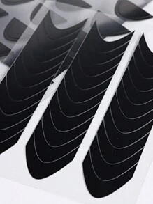 6 Packs French Manicure Stickers, French Cutout Decoupage Stickers, Self-Adhesive French Manicure Strips Guide Edge Aid, DIY Manicure Design For Beginners, Wavy Line Manicure Tips Guide Sticker Template Strips Nail Art Tools - Black - View 8