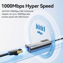 Vention Usb 乙太網路轉接器,usb 3.0 至 10/100/1000 千兆位元乙太網路 Lan 網路適配器乙太網路相容交換器、surface Pro、筆記型電腦 灰色 - 灰色 - 查看 2