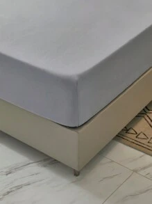 1件灰色磨毛纯色床笠，柔软透气，简约风格，床垫保护套 - 淺灰色 - 查看 8