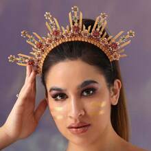 Unicra Halo Headband Gold Costume Headpiece Crystal Spiked Goddess Headwear Costume Headdress For Women And Girls - 金色 - 查看 8