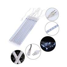 Serie Navideña Led 8 Tubos 50cm Lluvia Meteoro 384 Luces - Blanco - Ver 3