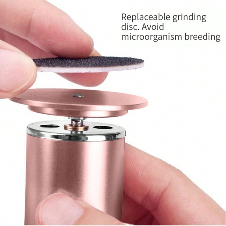 Electric Foot File Callus Remover, Foot Scrubber, Pedicure Kit With 60 Pcs Sandpaper Discs, Suitable For Heel Cracking And Dead Skin - Gold - View 6