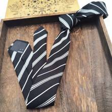 1 Piece Of Women's Black And White Striped Polyester Hand-Tied Tie Suitable For Formal Shirts And Gifts - Black and White - View 5