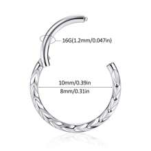 1個16g鼻環,316l外科鋼,用於軟骨、耳垂、唇部耳洞首飾,配有分離器和按扣式設計 - 玫瑰金 - 查看 2