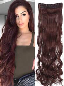 黑色超长波浪发 5 夹接发 马尾辫接发 适合女士 16 英寸至 36 英寸夹式接发 适合女士的各种场合 包括音乐节、派对、角色扮演、节日和所有季节