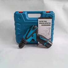 1 Kit Taladro Broca Clásico Multifuncional Mini. Litio Eléctrico Set Doméstico. Con Estuche. - Azul - Ver 4