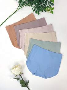 Pack Of 4 Pieces Of Briefs, Soft And Comfortable Cotton Fabric Panties For Women Random Colors - 彩色 - 查看 2